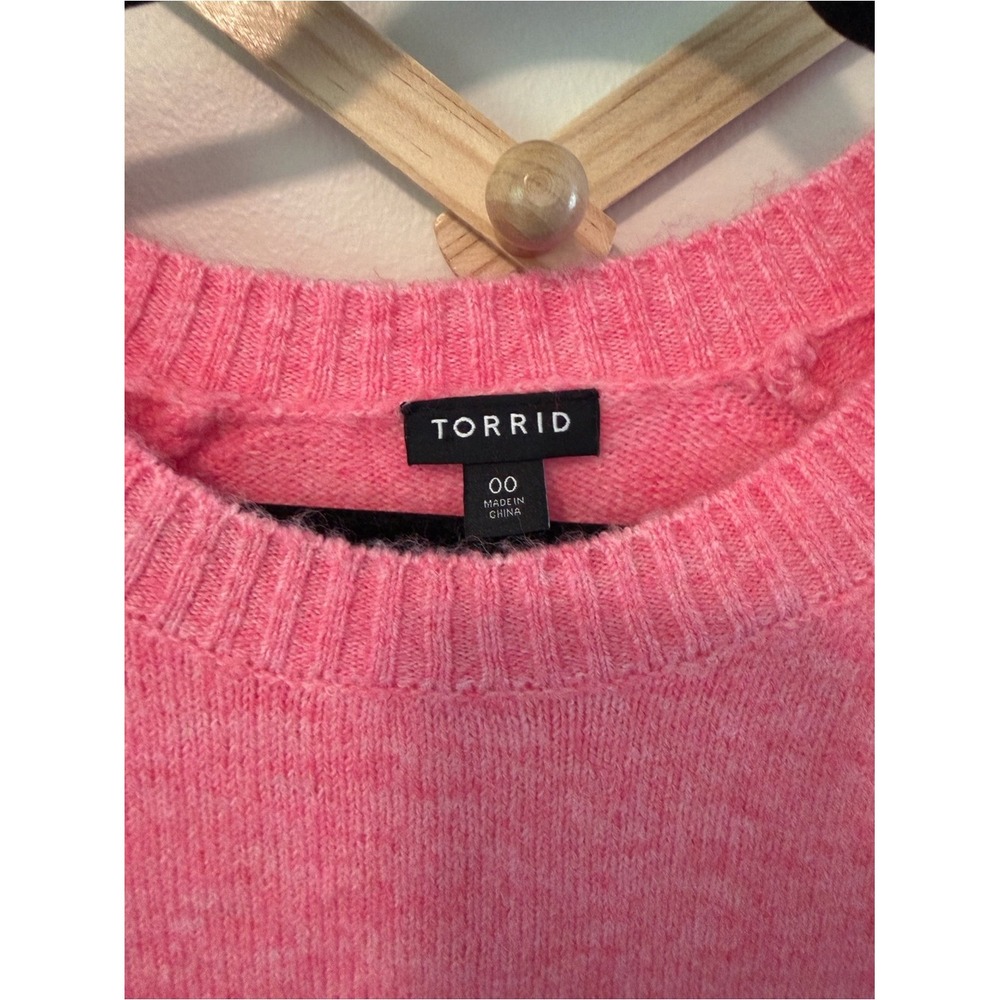 Torrid Colorblock Sweater 00 Pink Red M/L 10 - Picture 4 of 7